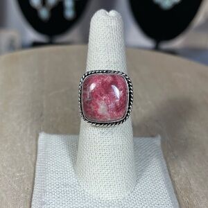 Thulite Ring 925 Sterling Size 7